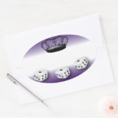 Bunco koningin naamplaatje ovale sticker (Envelop)