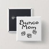 Bunco mama vierkante button 5,1 cm (Voorkant /achterkant)