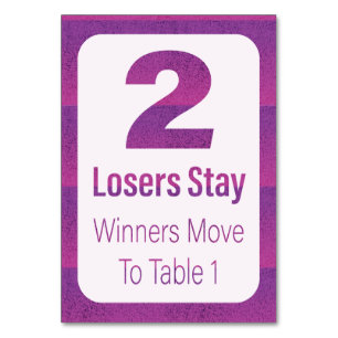 Bunco Modern Paarse streep Tabel 2 Kaart