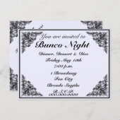 Bunco Night Invitation victorienne Vintage (Devant / Derrière)