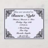 Bunco Night Invitation victorienne Vintage (Devant)