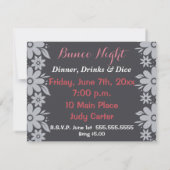 Bunco Night Jolie Fleurs Invitation (Dos)