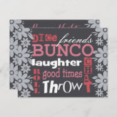Bunco Night Jolie Fleurs Invitation (Devant / Derrière)