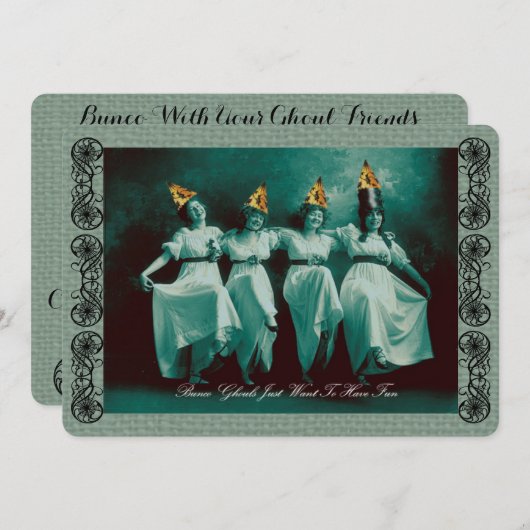 Bunco Octobre Halloween Invitation (Devant / Derrière)