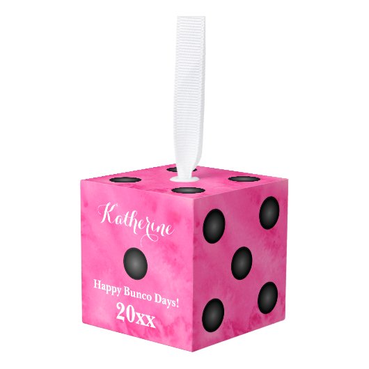 Bunco of Bunko Monogrammed Kerstdice Ornament (Voorkant hoekig)