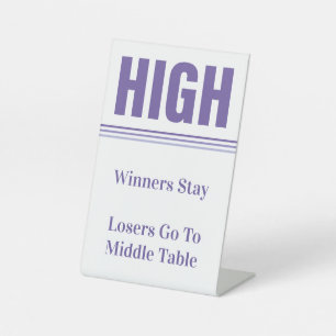 Bunco Paarse Hoge Tafel  Reclamebord Met Voetstuk