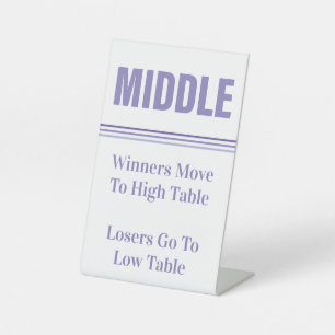 Bunco Paarse Middelste Tafel  Reclamebord Met Voetstuk