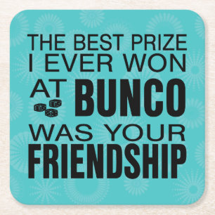 Bunco Party Girls Night Out Friend Prize Vierkante Kartonnen Onderzetter