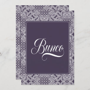 Bunco Party Paarse Lace Kaart