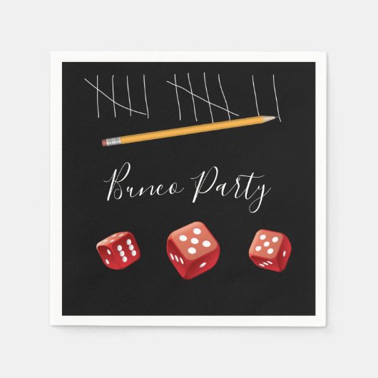 Bunco Party Red Dice Servet (Voorkant)