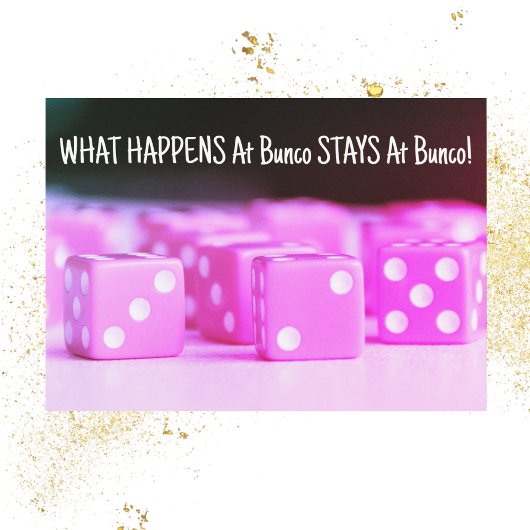 Bunco Pink Dice Party Kaart