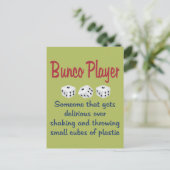 Bunco Player -Definition Briefkaart (Staand voorkant)