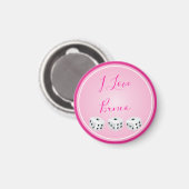 Bunco Player Dice Pink Love Magneet (Voorkant / Achterkant)