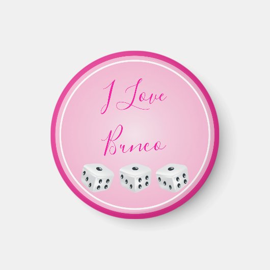 Bunco Player Dice Pink Love Magneet (Voorkant)