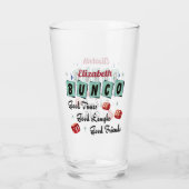 Bunco Player Friend Monogram Retro Dice Glas (Achterkant)