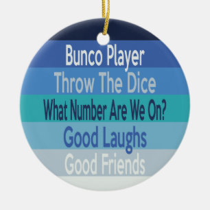 Bunco Player Fun Holiday Keramisch Ornament