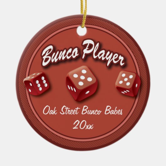 Bunco Player-groep Keramisch Ornament (Voorkant)