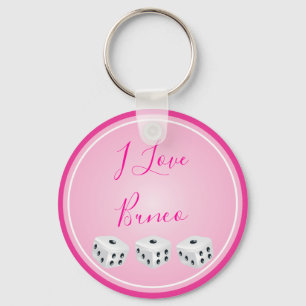 Bunco Player I Love Bunco Dice Pink Sleutelhanger