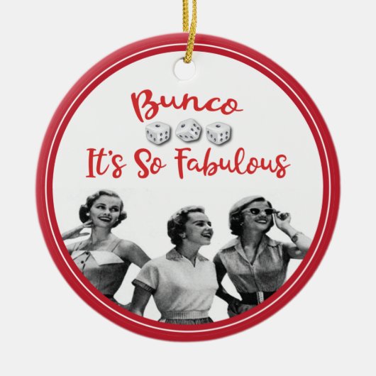 Bunco Player Retro  desktop Keramisch Ornament (Voorkant)