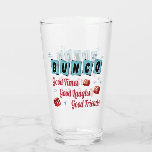 Bunco Player Retro Good Friends Glas (Achterkant)