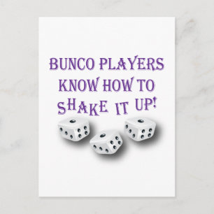 bunco players weten hoe ze het moeten schudden ! briefkaart