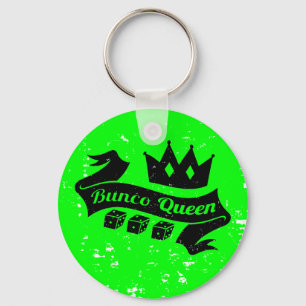 Bunco Queen Crown and Dice Ribbon - Grunge Texture Sleutelhanger