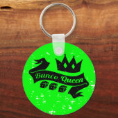 Bunco Queen Crown and Dice Ribbon - Grunge Texture Sleutelhanger (Voorkant)