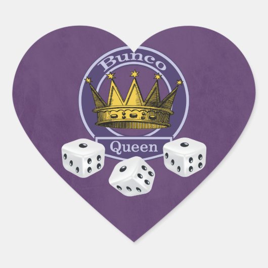 Bunco Queen Crown en Dice Hart Sticker (Voorkant)