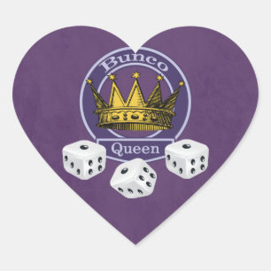 Bunco Queen Crown en Dice Hart Sticker