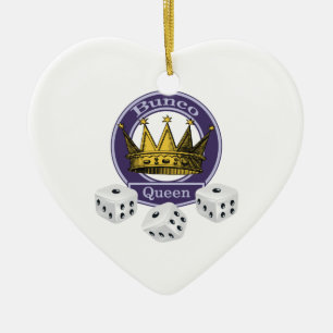 Bunco Queen Crown en Dice Keramisch Ornament