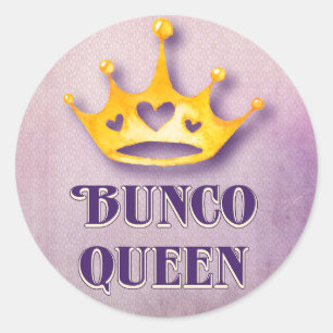 Bunco Queen Crown Party Ronde Sticker