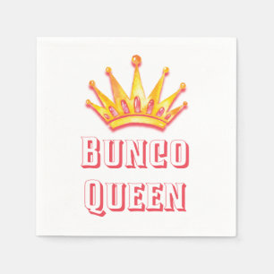 Bunco Queen Gold Pink Crown Waterverf Servet