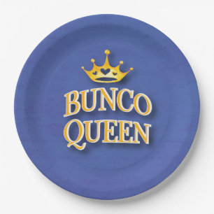 Bunco Queen Party Waterverf Crown Papieren Bordje