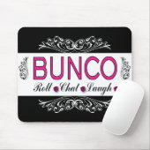 Bunco, Roll, Chat, Laugh in Pink, Black en White Muismat (Met muis)