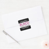 Bunco, Roll, Chat, Laugh in Pink, Black en White Vierkante Sticker (Envelop)