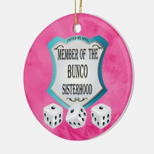 Bunco - roze United we rollen de doder Keramisch Ornament (Links)