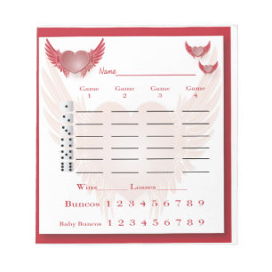 bunco score - hart met vleugels notitieblok
