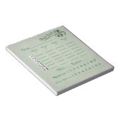 Bunco Score Pad March Saint Patricks Theme Notitieblok (Schuin)