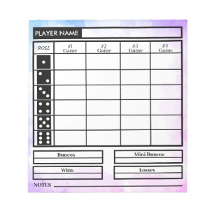 Bunco Score Pad Notitieblok