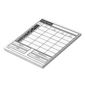 Bunco Score Pad Notitieblok (Gedraaid)