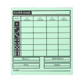 Bunco Score Pad Notitieblok (Voorkant)