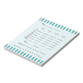 bunco score pad - retro-geel blauw en geel notitieblok (Gedraaid)
