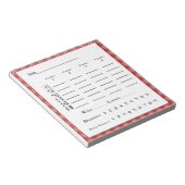bunco score pad - rood gingham western land notitieblok (Schuin)