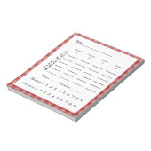 bunco score pad - rood gingham western land notitieblok (Gedraaid)