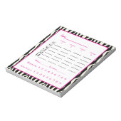 bunco score pad - zebra ontwerp notitieblok (Gedraaid)