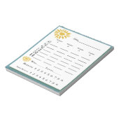 bunco score pad - zonnebloemen notitieblok (Gedraaid)