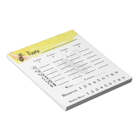 Bunco Score Sheets Bee Notepad Notitieblok (Schuin)