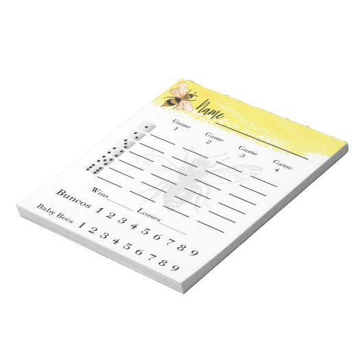 Bunco Score Sheets Bee Notepad Notitieblok (Gedraaid)