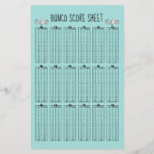Bunco-score - tabelscore voor dijsspel (Achterkant)