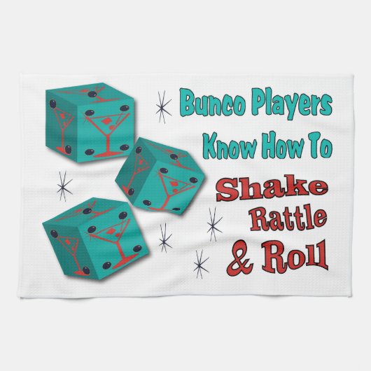 Bunco - Shake, Rattle & Roll Martini Towel Theedoek (Horizontaal)